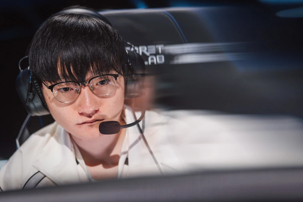 Tian of Top Esports on stage at Worlds 2026